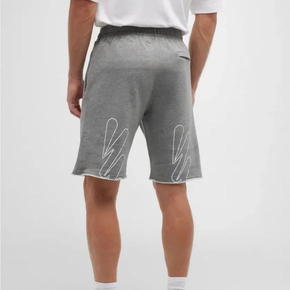OFF-WHITE Diagonal Wave Outline Sweat Shorts